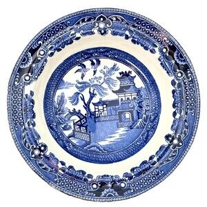 Burleigh Ware Blue Willow Fruit Dessert Bowl Dinnerware Tableware England 6"